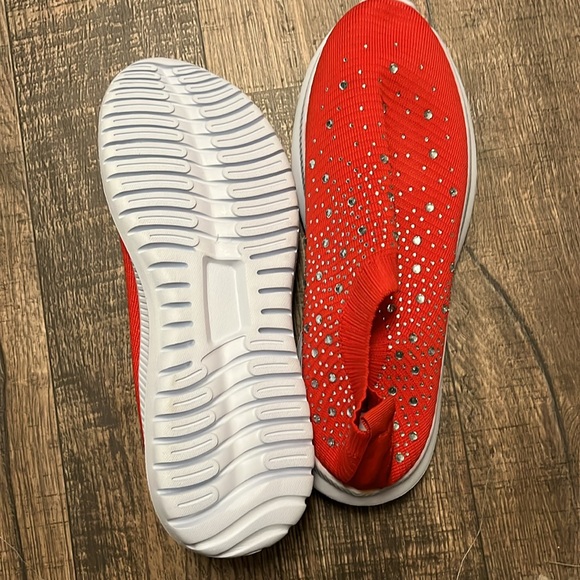 RED AND WHITE SNEAKERS FOR WOMEN SZ 41 (us 9-10) - Picture 2 of 3